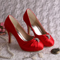 Platform Red Wedding Shoes with Charms