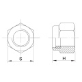 Noz hexadecida de auto -travamento padrão com inserção de nylon