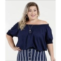 Blusa feminina plus size off ombro fashion