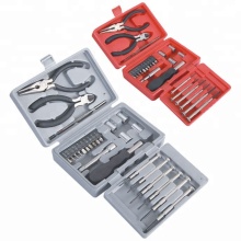 Hand household tool set with plastic box