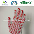 13 G Poliéster Shell PVC Dots Safety Work Glove