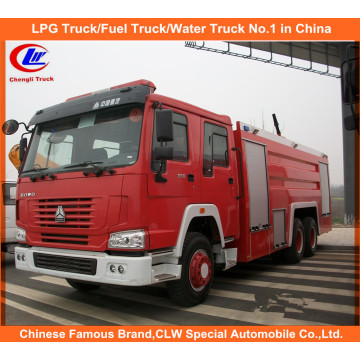Тяжелые обязанности Sinotruk Sino HOWO воды пены танкер спасательных пожарных машин 12 000 литров на продажу