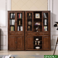 American Style Solid Wood Bookcase with Glass Doors