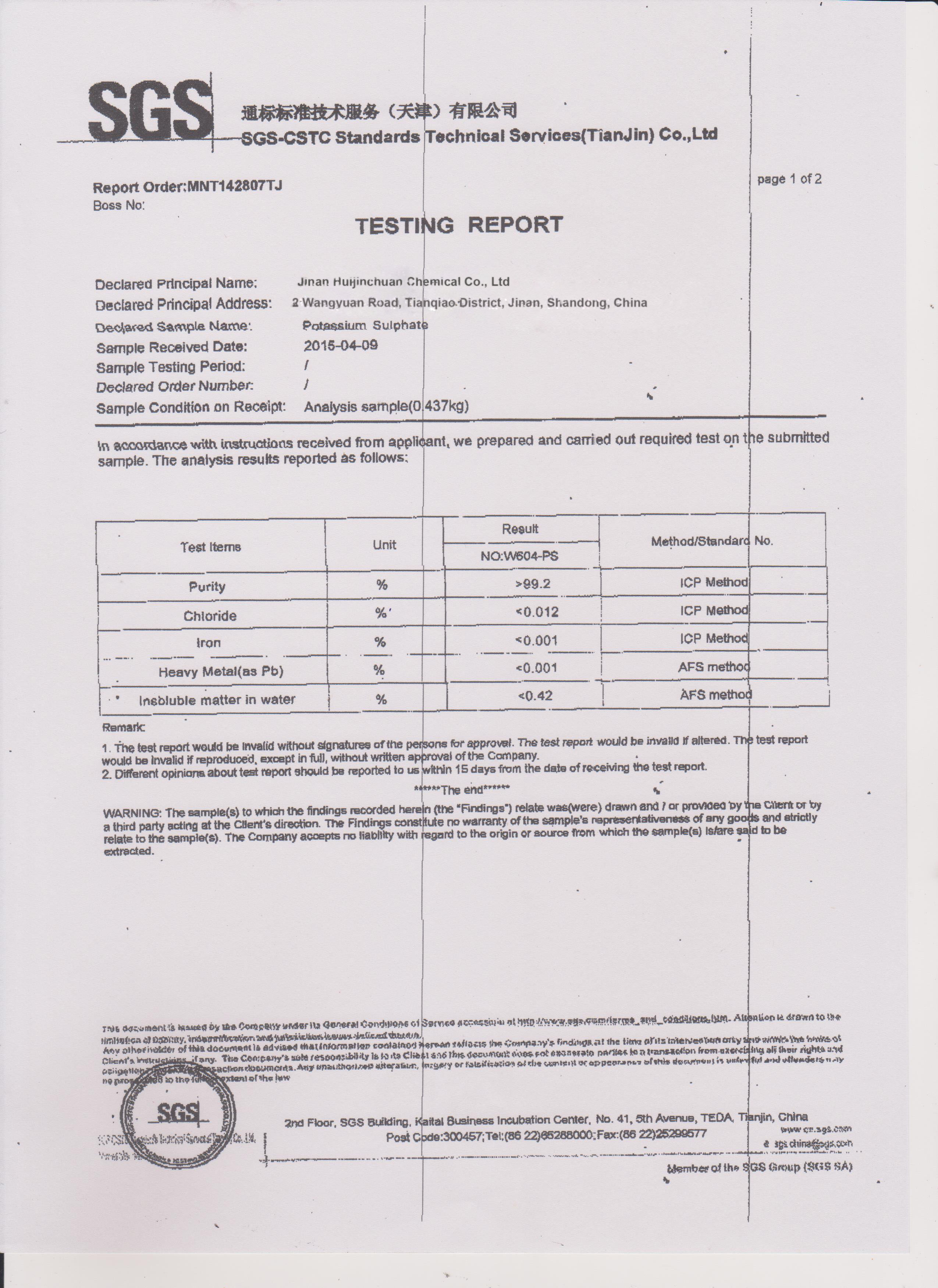 Sgs Of Adipic Acid 124 04 9