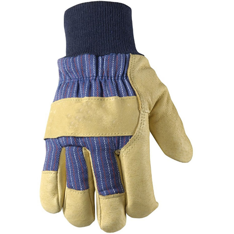 Drilling protecting hand leather gloves