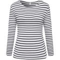 Langarm gestreifte T-Shirt-Tops von Frauen schlanker Blusen