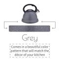 Grey Durable Color Stainless Steel Whistling stovetop Teapot