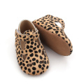 Mo Hair Leopard Zapatos casuales de piel suave para bebé