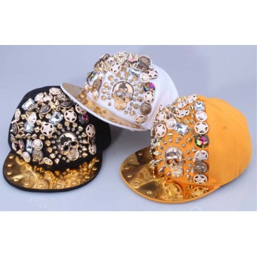 Factory supply new hiphop rivet stud snapback baseball cap with skull unisex