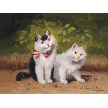 100% Handmade Oil on Canvas Pussy Painting for Home Decoration (EAN-311)