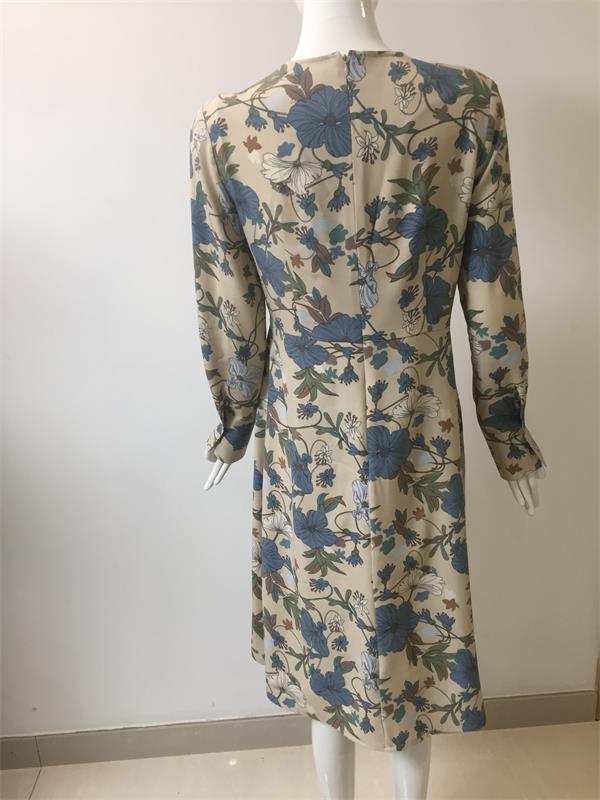 Printed Dress for Spring Autumn Wear