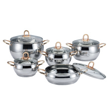 Stainless Steel Golden Handle Apple Shape Cookware Set