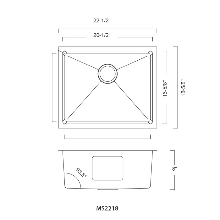 Ms2218 Dimensional Drawing