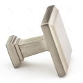 Brushed Nickel kitchen drawer square handle knob