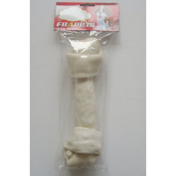 Dog Chew of 9"-10" White Puffy Flat Knot Bone for Dog