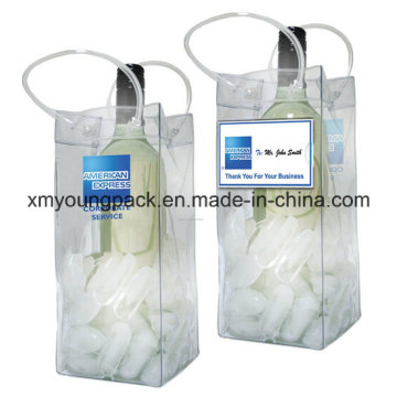Promocional portatil de plastico de PVC de hielo bolsa titular de la botella de cerveza