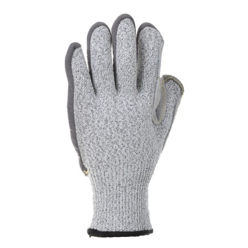 Cowhide HPPE level 5 cut resistant gloves