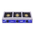 Estufa de gas Big Three Burners, Blue Fire, Panel de acero inoxidable