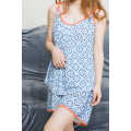 Flower print viscose pajama short set for summer