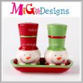 Presentes de Natal Atacado Ceramic Sal and Popper Shaker Set