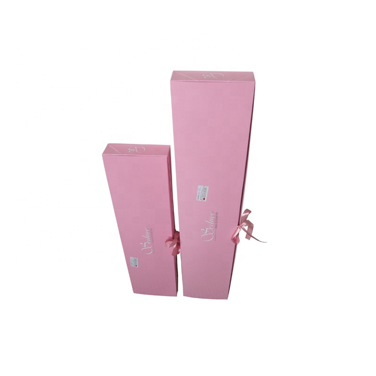 Luxury Pink Hair Packaging Box With Ribbon