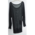 Ladies Round Neck Pure Color Pullover Knit Sweater