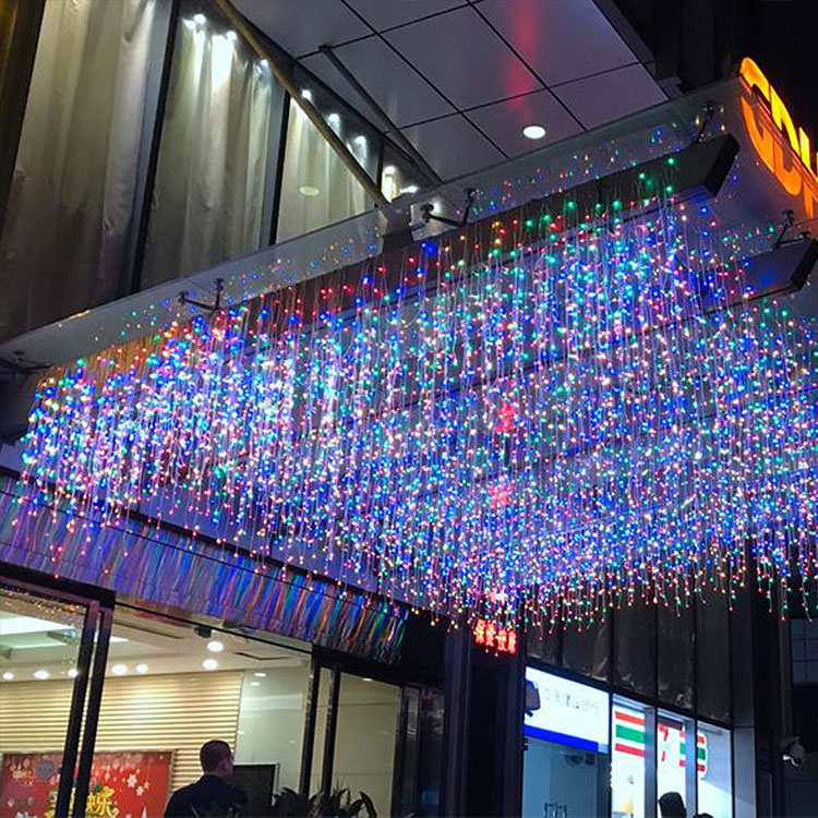 blue led icicle lights