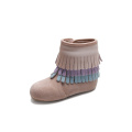 Tassel Leather Children Ankle Boots