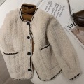 Beige lambswool jacket female