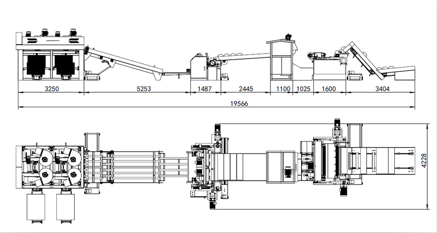 Layout For 4 Feet Peeling Line