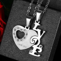 Collier amour couples pendentif en forme de coeur Fashion