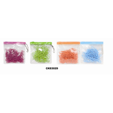 Varity size color paper clips packed in PVC bag