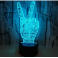 Abrazo 3D Victory Signo Hand Night Light