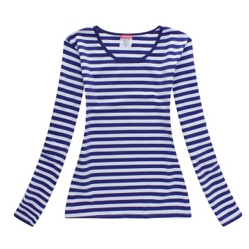 2018 blue and white long striped t shirt