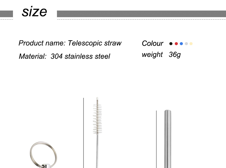 stainless steel collapsible straw