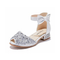 Crianças Fish Mouth Rhinestone Bowknot Sandals