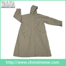 Yj-6205 Stylish Womens Long Voyage Raincoat Rain Wear Girls Rain Coats