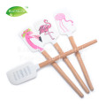 Christmas Pattern Silicone Spatula With Wooden Handle