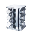 Square shape rotating spice rack pepper storage jar