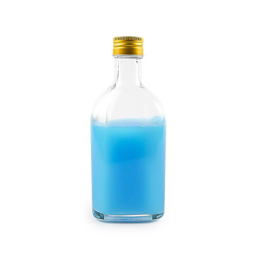 Botella de vidrio de bebidas cuadradas de 375 ml con tapa de tornillo