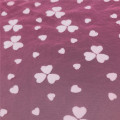 100% polyester red flower flocking printed tulle fabric