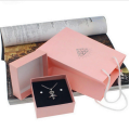 Pink cardboard jewelry boxes for necklaces