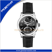 Hot Sale Swiss Movement Quartz Watch with Genuine Leather Band Power Reserve