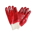 Gants de travail entièrement trempés en PVC rouge