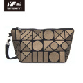 Geometric waterproof folding PU leather evening handbag