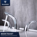 Dual Handles Water Taps Brass Basin Faucet