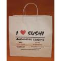 white kraft paper bag twisted handle-sushi