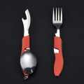 Outdoor Foldable Camping Utensil Set Stainless Steel Multi-function Hiking Camping Pocket Cutlery Cookware With Fork Spoon Knife