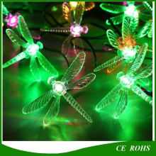 30 LED 6m Dragonfly Chaîne d&#39;alimentation solaire Lampes étanches pour intérieur extérieur