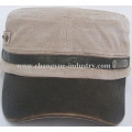 Customized design denim flat army cap hat supplier